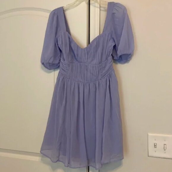Emerson Ruched Puff Sleeve Mini Dress - Picture 4 of 6